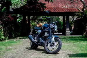 Yamaha XSR blue for rent in Bali